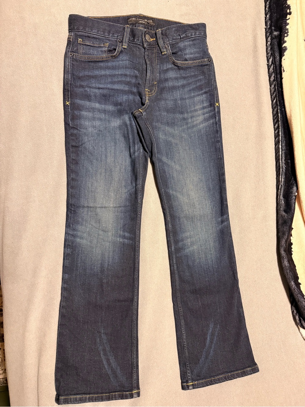 Men's Cody James Dark Blue Slim Bootcut Jeans.